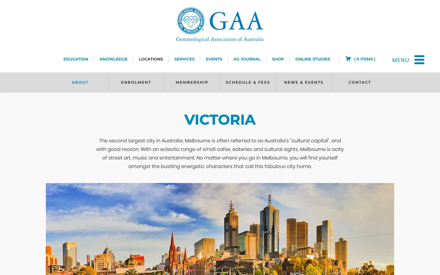 Gemmological Association of Australia – Victorian Division की वेबसाइट
