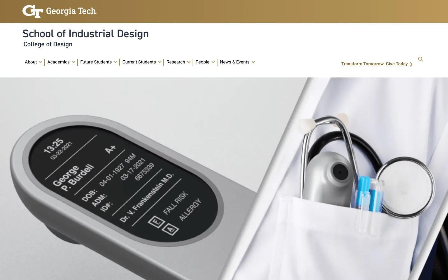 The website of Georgia Tech – School of Industrial Design