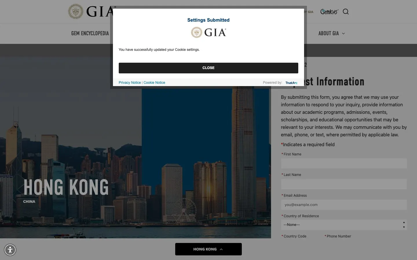 GIA Hong Kong 的网站