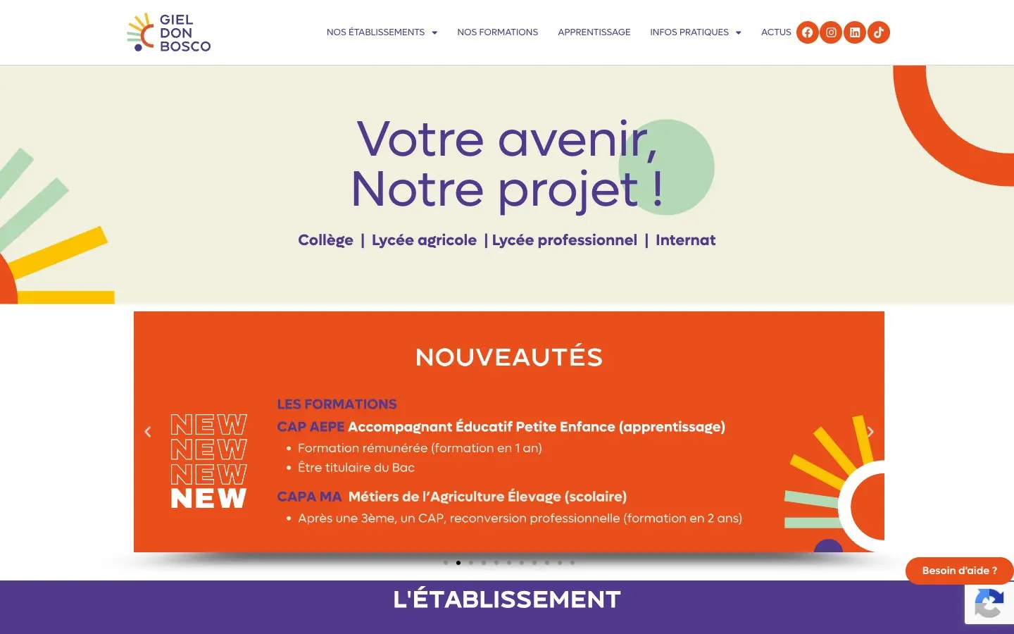 Die Website von Giel Don Bosco