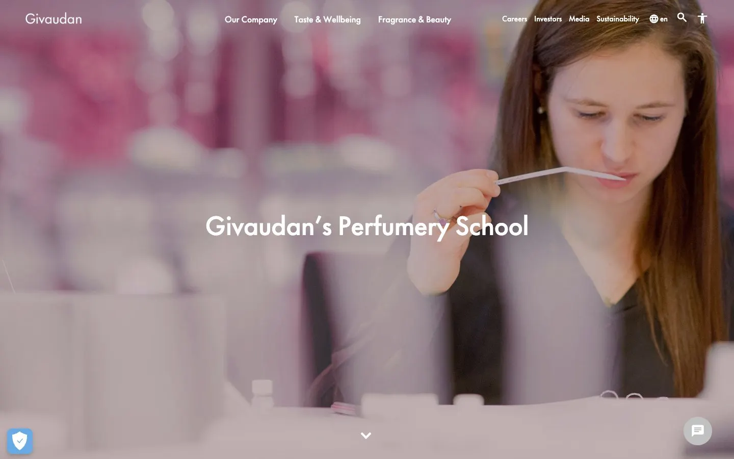 The website of Givaudan Perfumery School