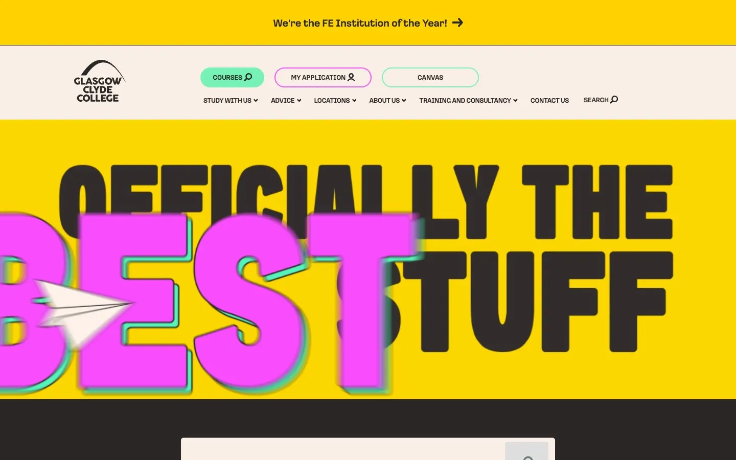 The website of Glasgow Clyde College