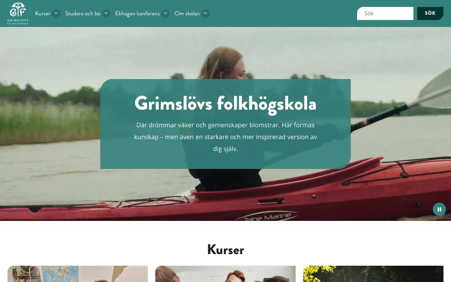 The website of Grimslövs folkhögskola