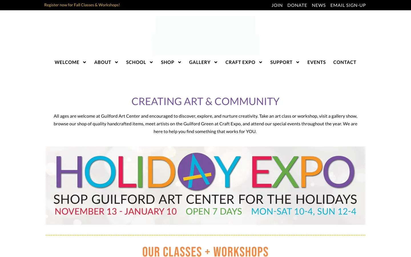 Сайт школы Guilford Art Center