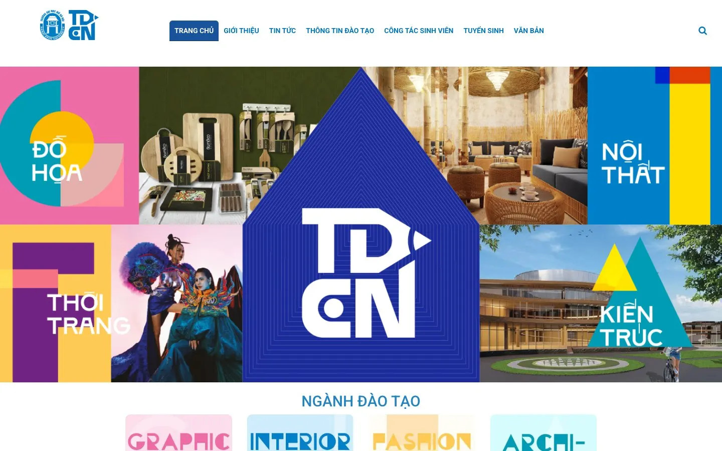 The website of Hanoi Open University – Faculty of Industrial Design