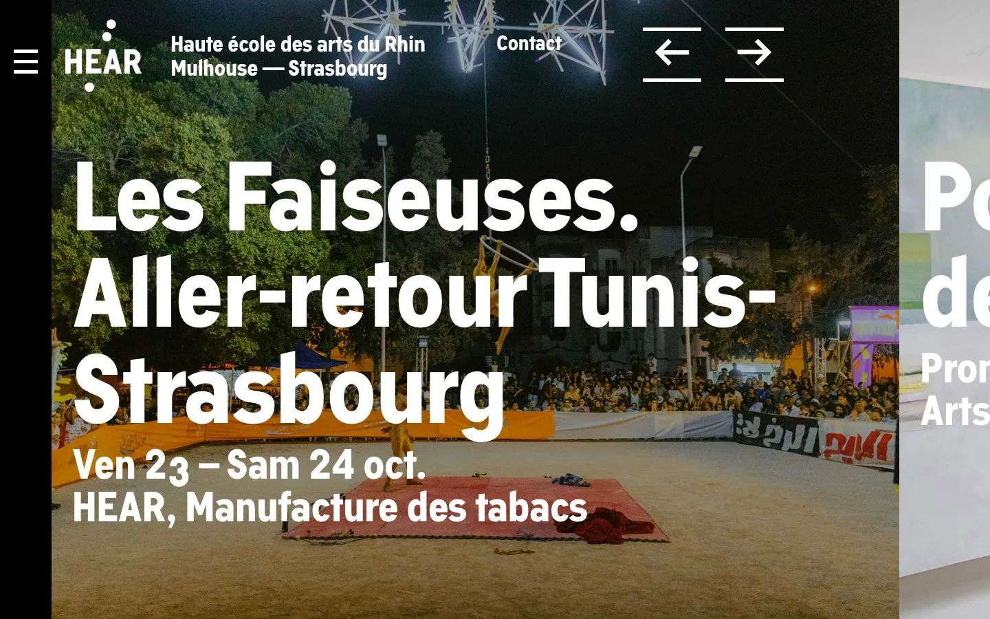 Die Website von HEAR – Arts visuels Strasbourg