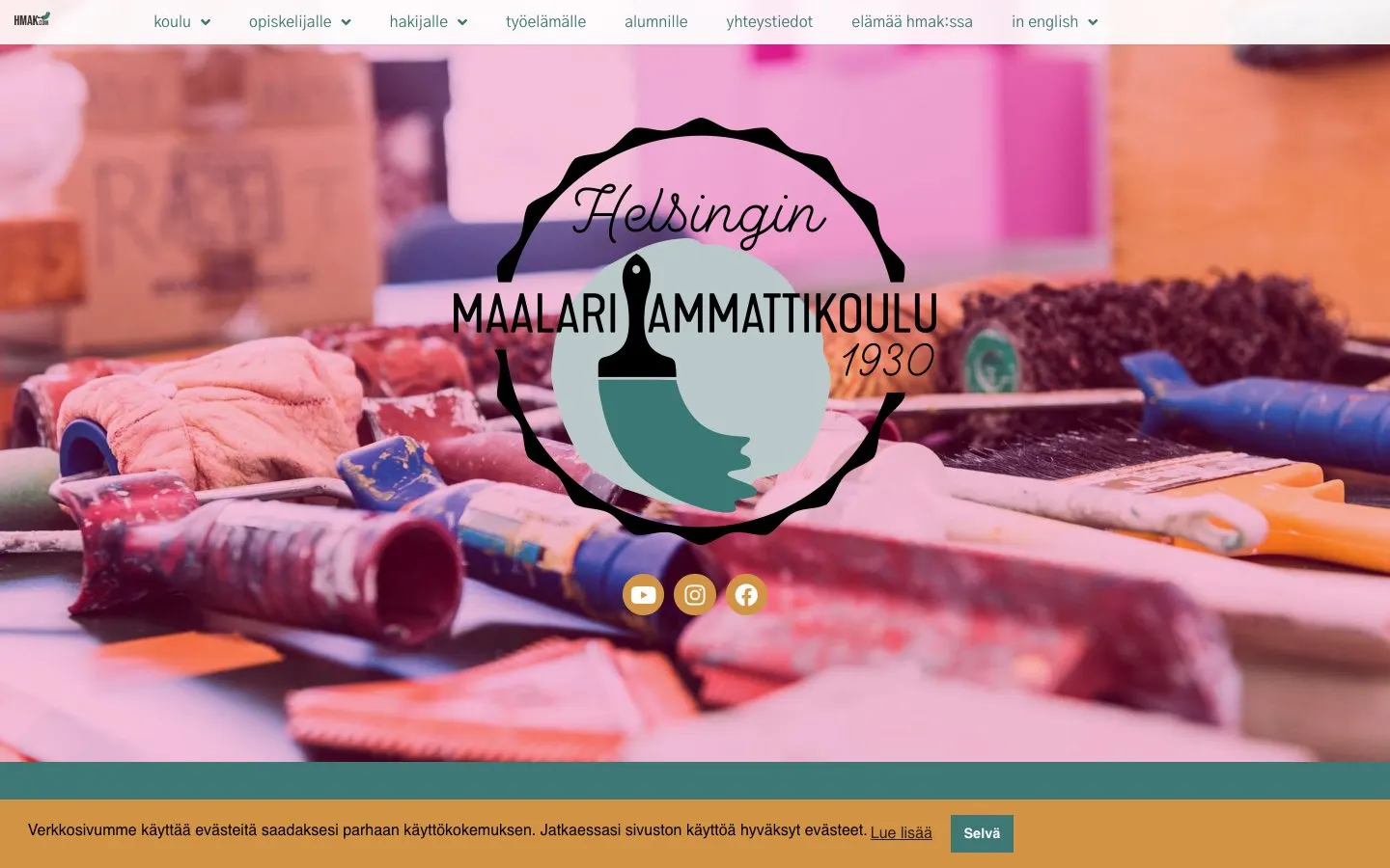 The website of Helsingin Maalariammattikoulu