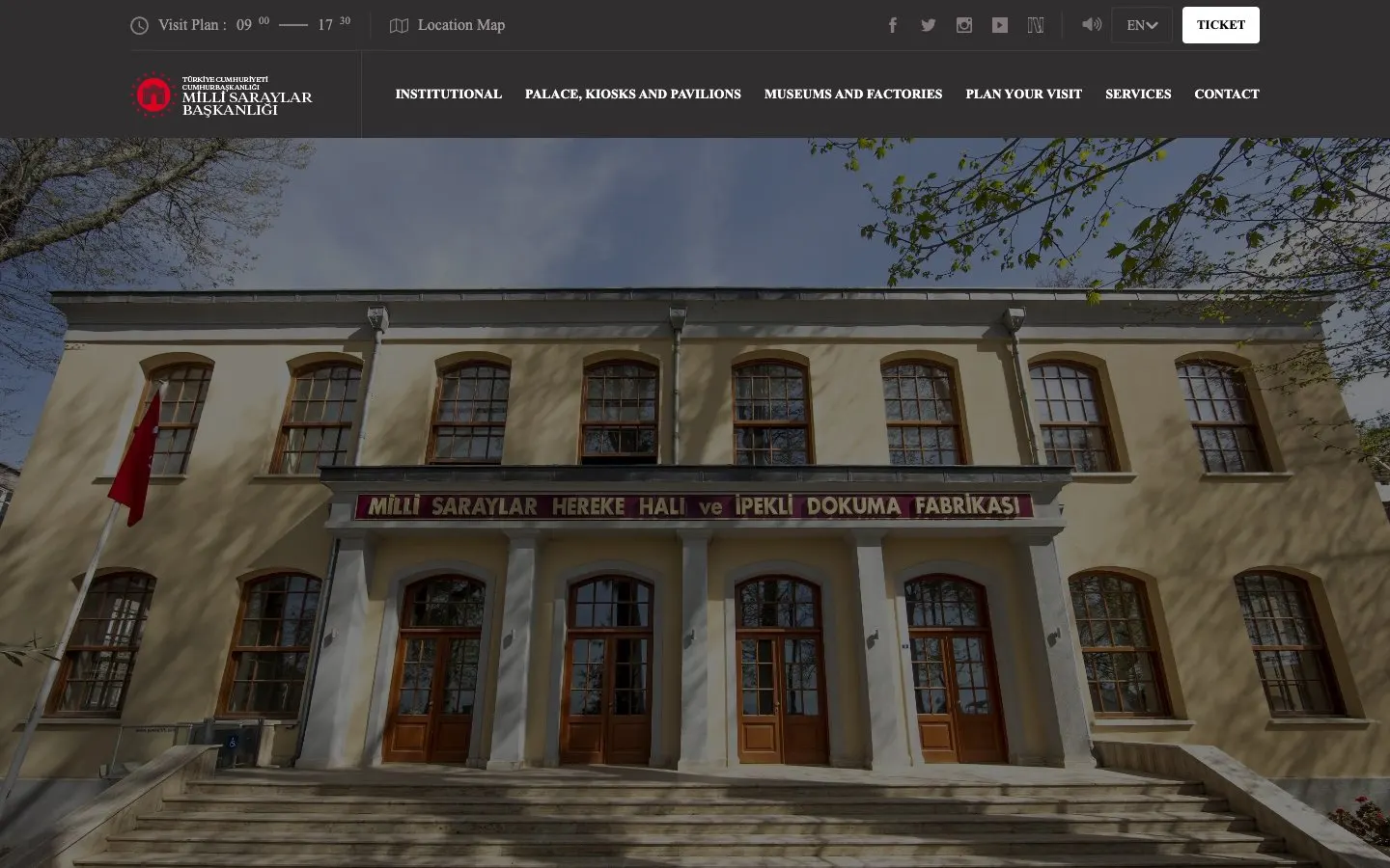 Die Website von Hereke Carpet and Silk Fabric Weaving Factory