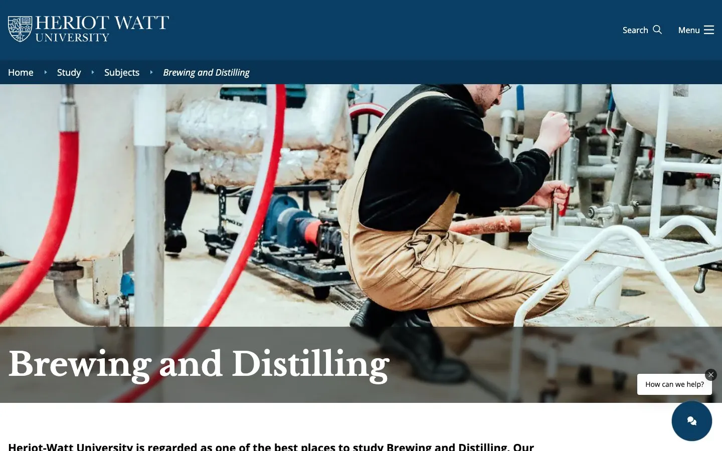 The website of Heriot-Watt University – Brewing and Distilling