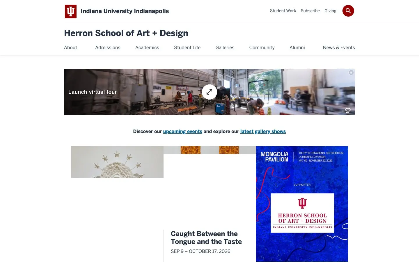 Il sito di Herron School of Art and Design