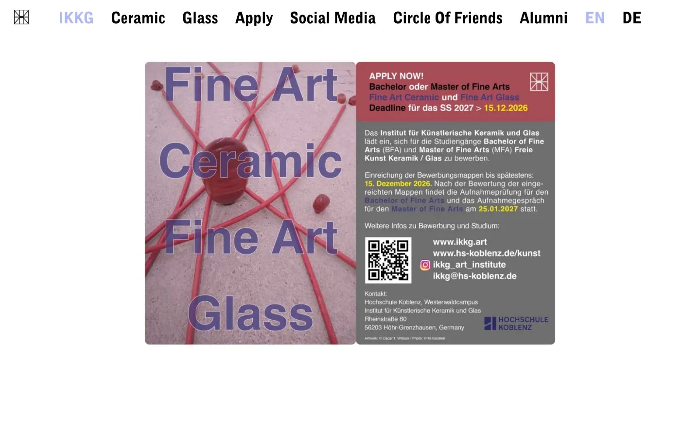 The website of Hochschule Koblenz – IKKG