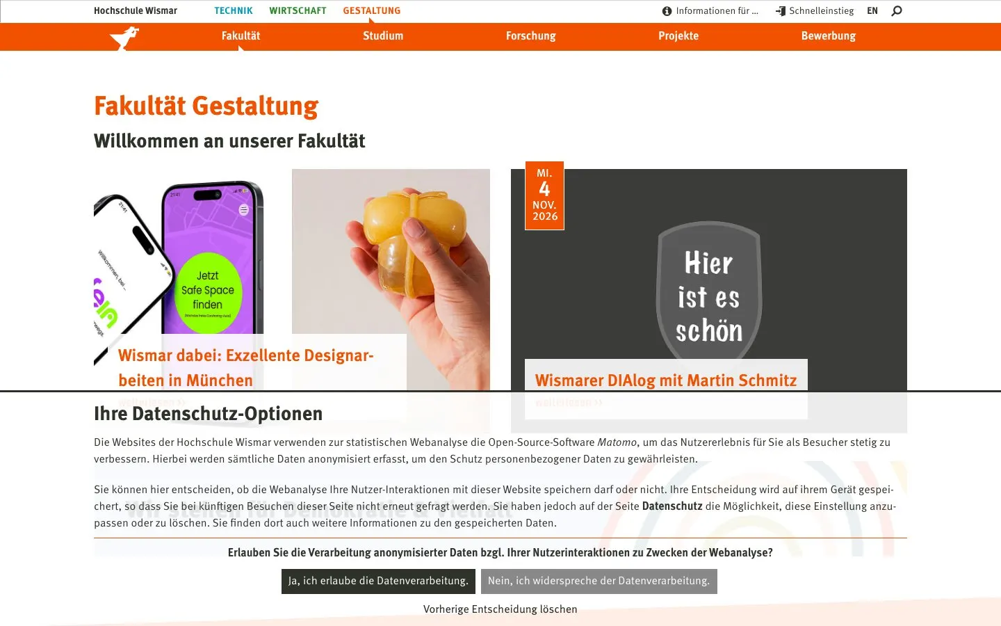 Hochschule Wismar – Produkt- und Schmuckdesign 的网站