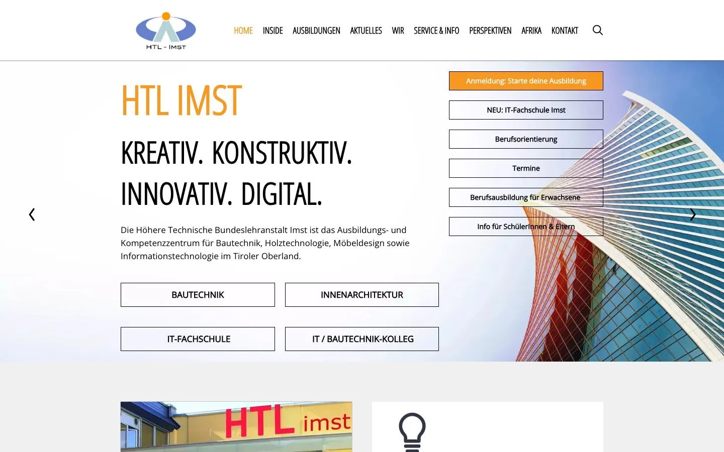 The website of HTL Imst – Innenarchitektur