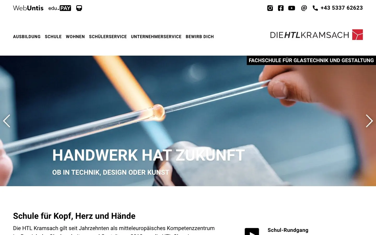 The website of HTL Kramsach – Glas