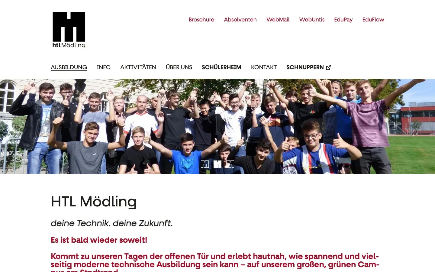 The website of HTL Mödling – Innenarchitektur und Holztechnik