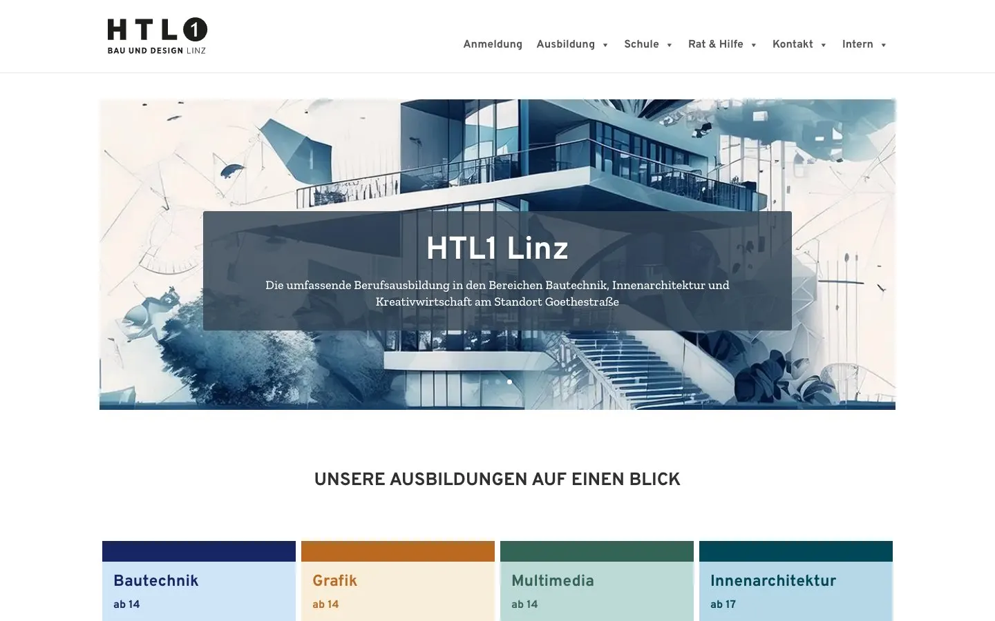 The website of HTL1 Bau und Design Linz