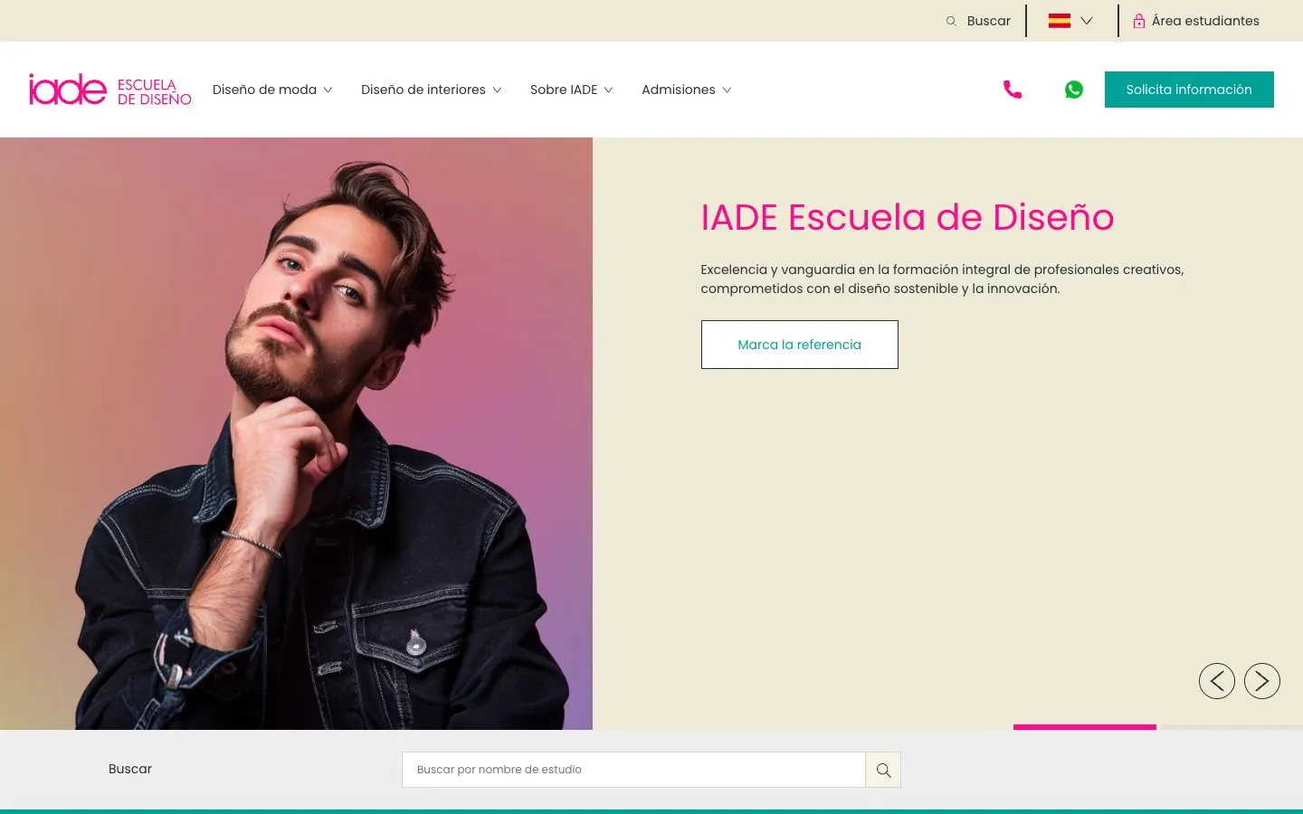 الموقع الإلكتروني لـ IADE Escuela de Diseño