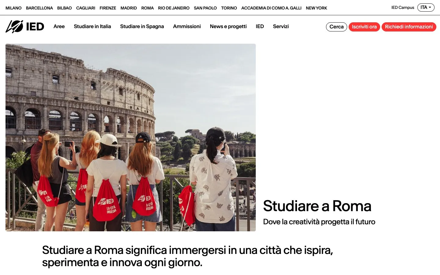 IED Roma 的网站