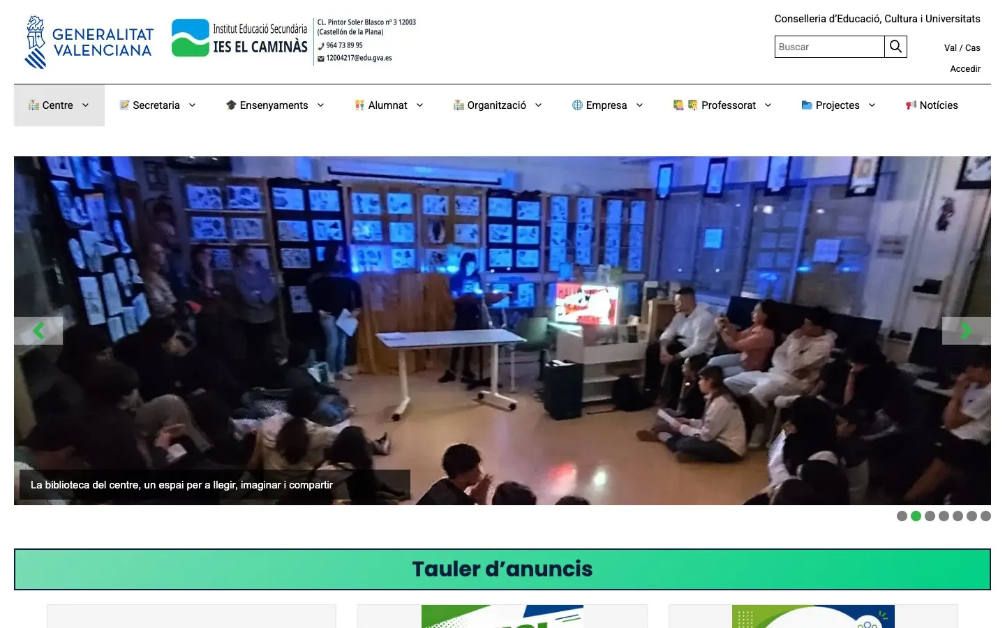 Die Website von IES El Caminàs