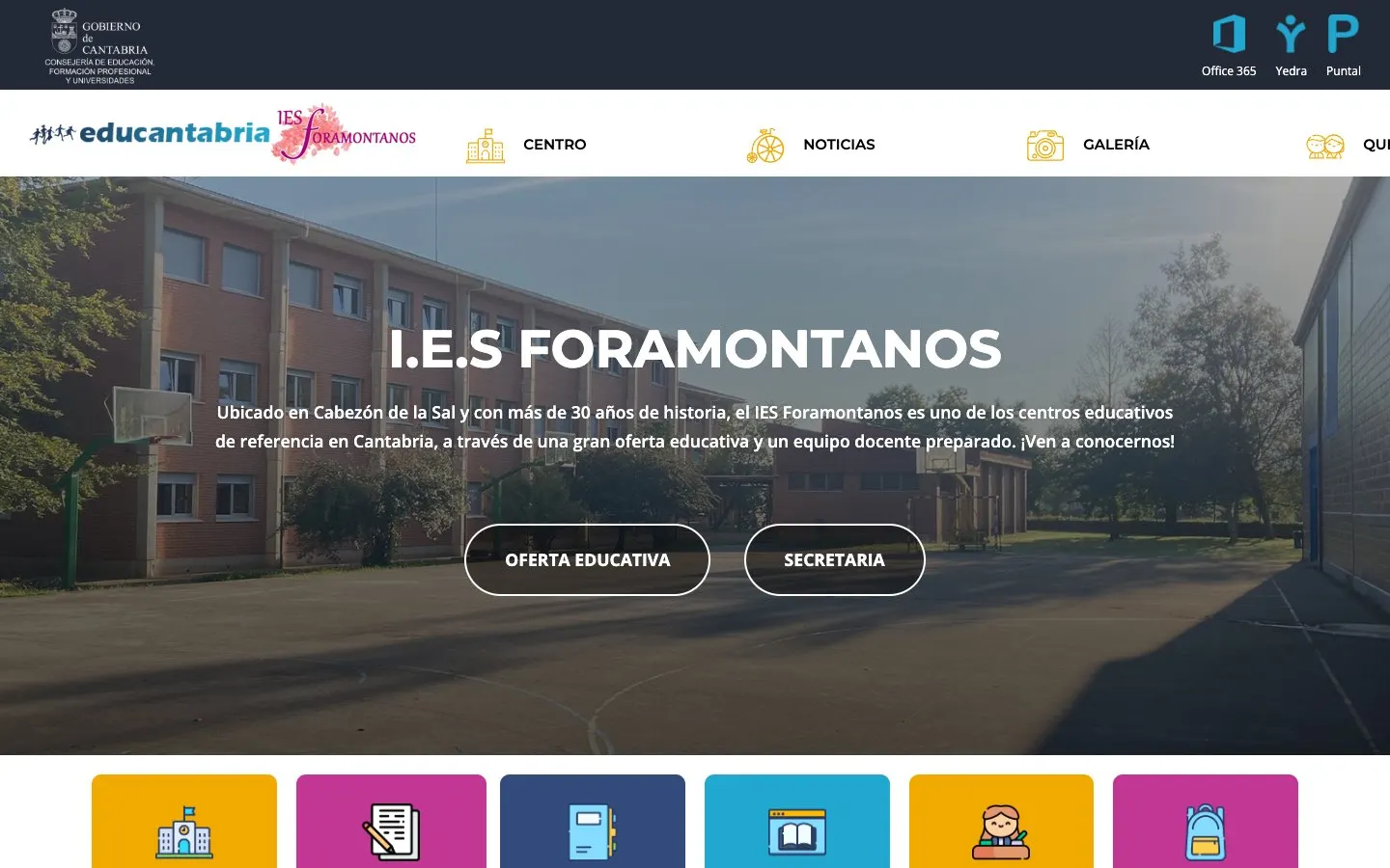 Die Website von IES Foramontanos