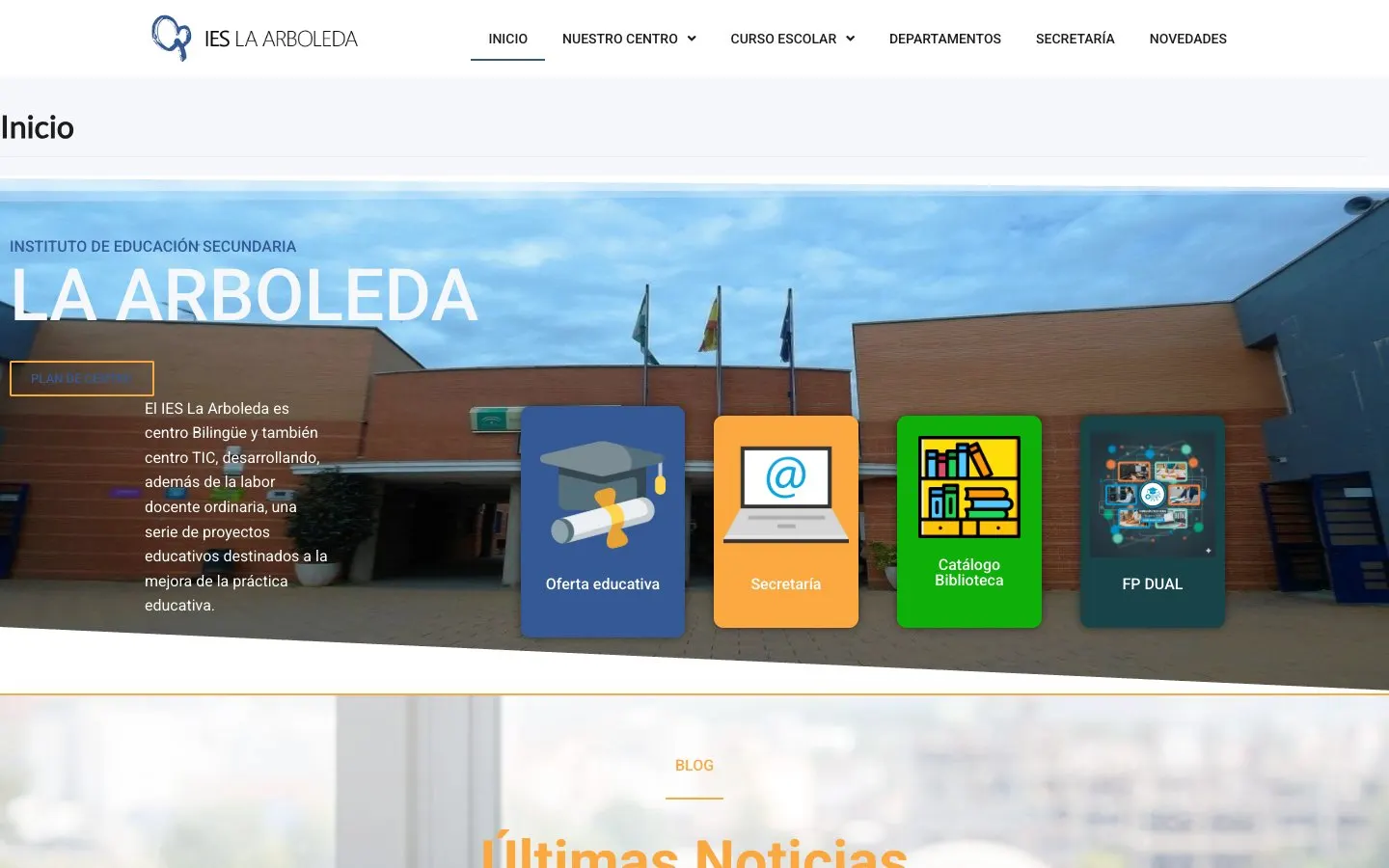 The website of IES La Arboleda