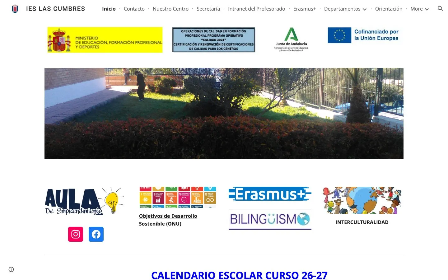 الموقع الإلكتروني لـ IES Las Cumbres