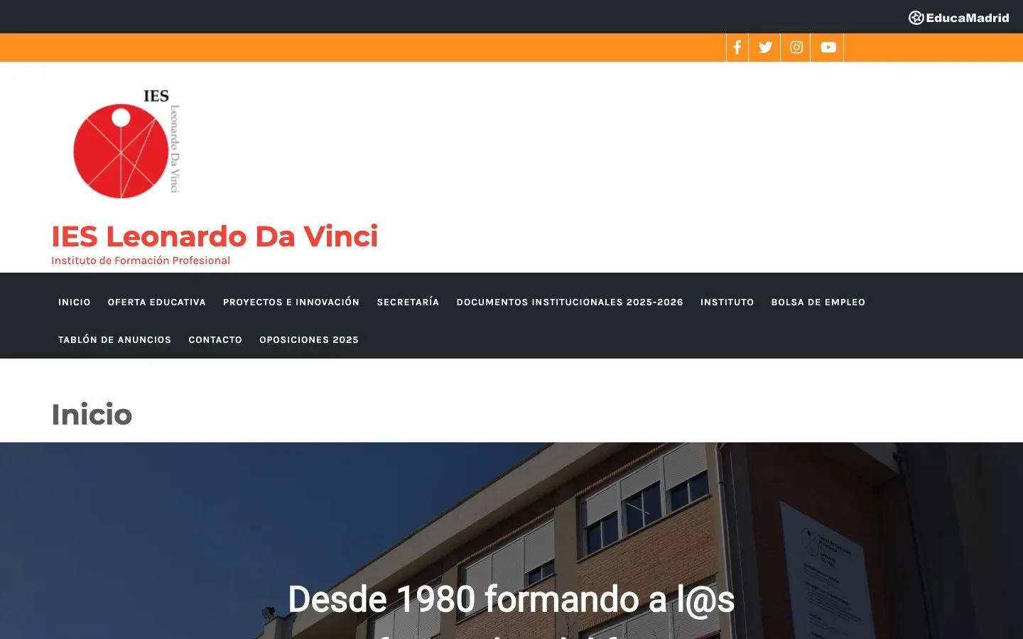 El sitio web de IES Leonardo da Vinci
