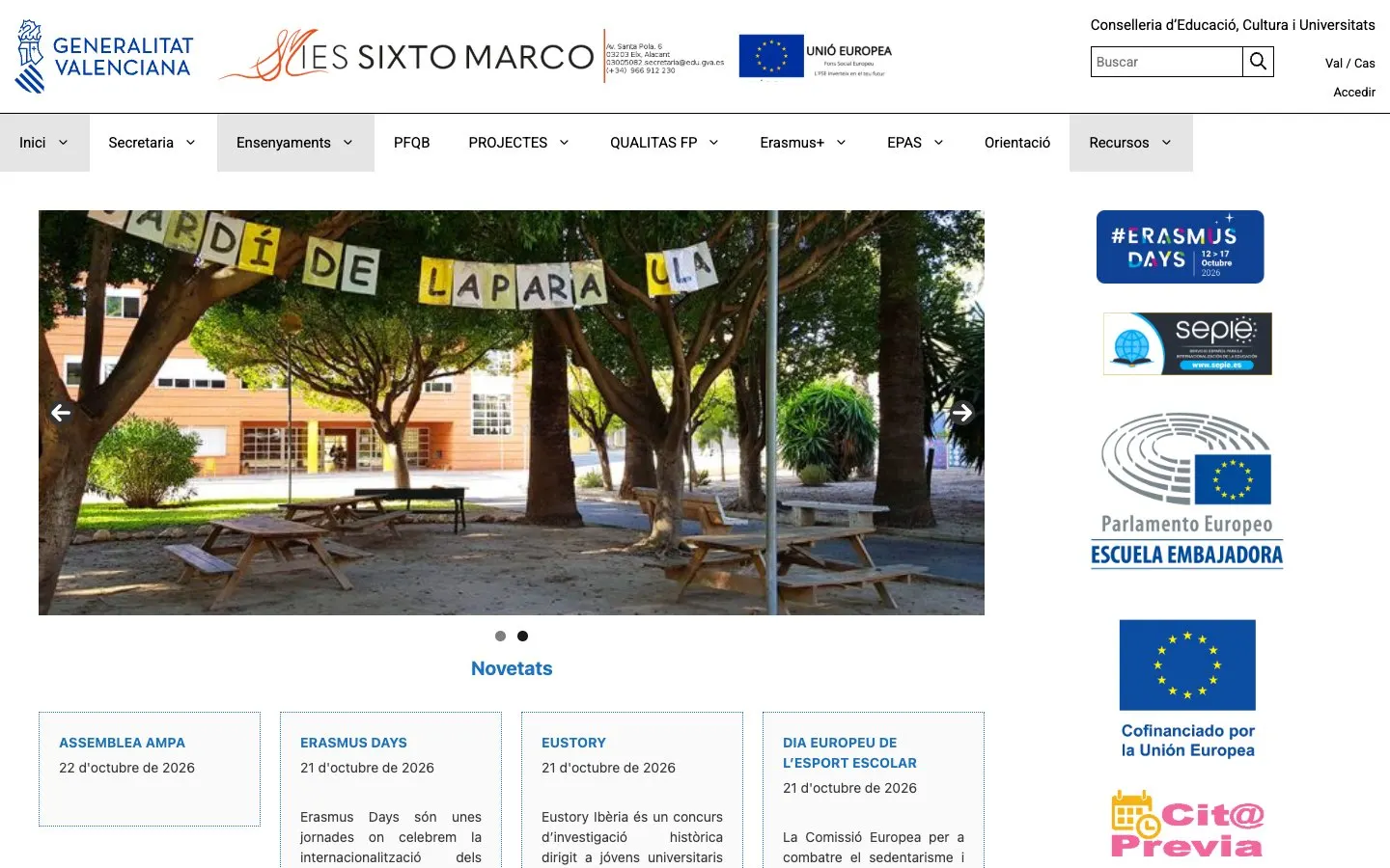 The website of IES Sixto Marco