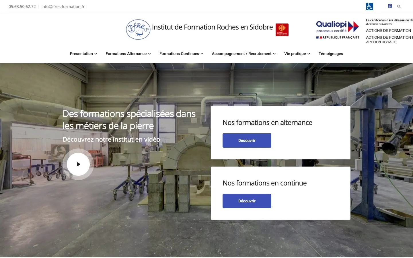 The website of IFRES – Institut de Formation Roches en Sidobre