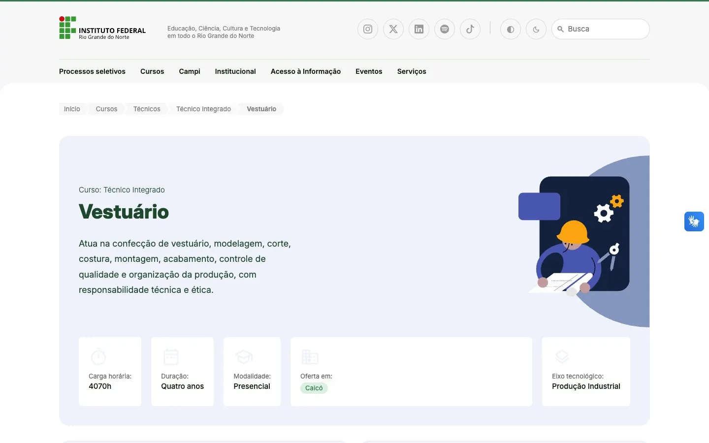 El sitio web de IFRN – Campus Caicó
