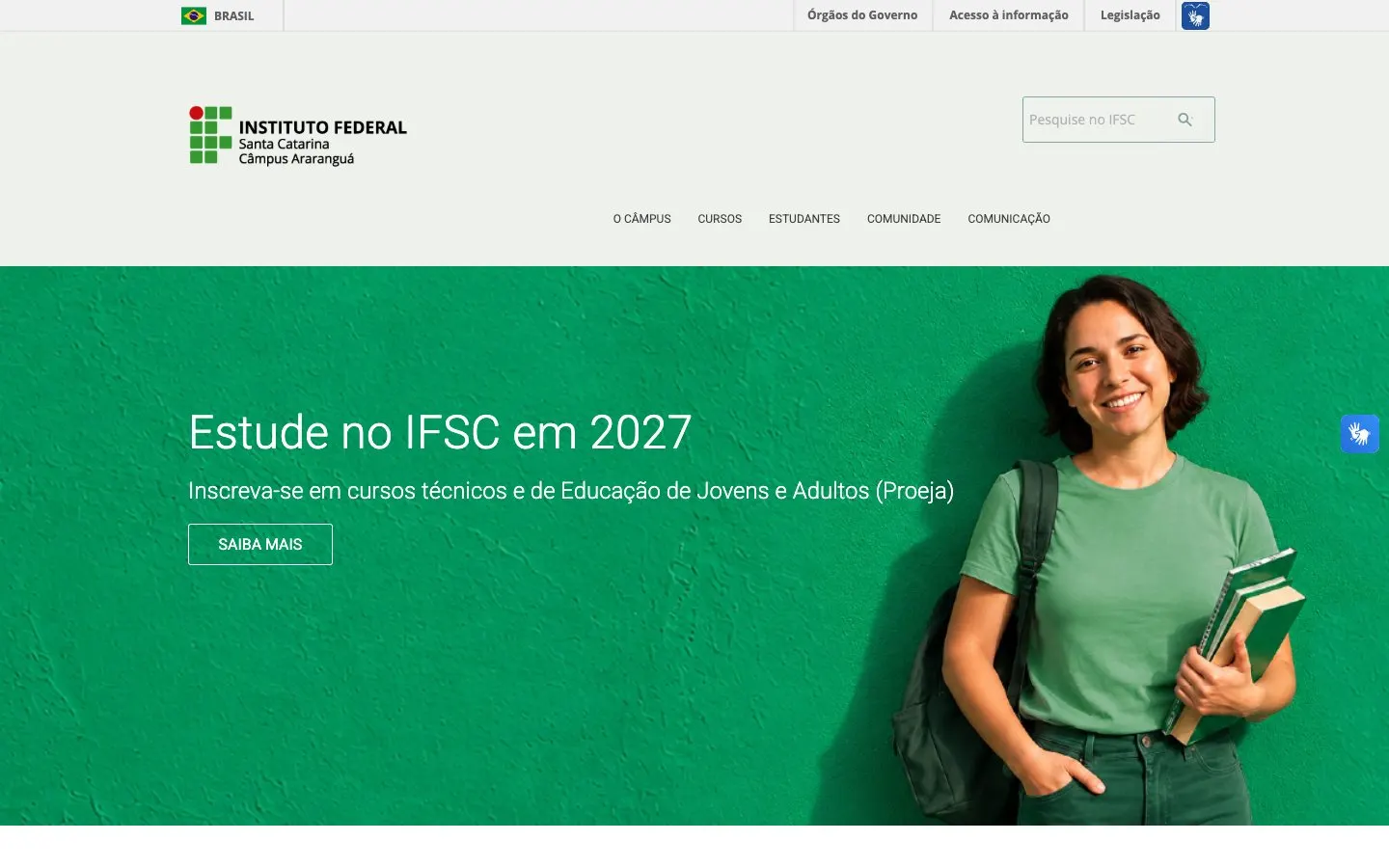 Die Website von IFSC – Câmpus Araranguá