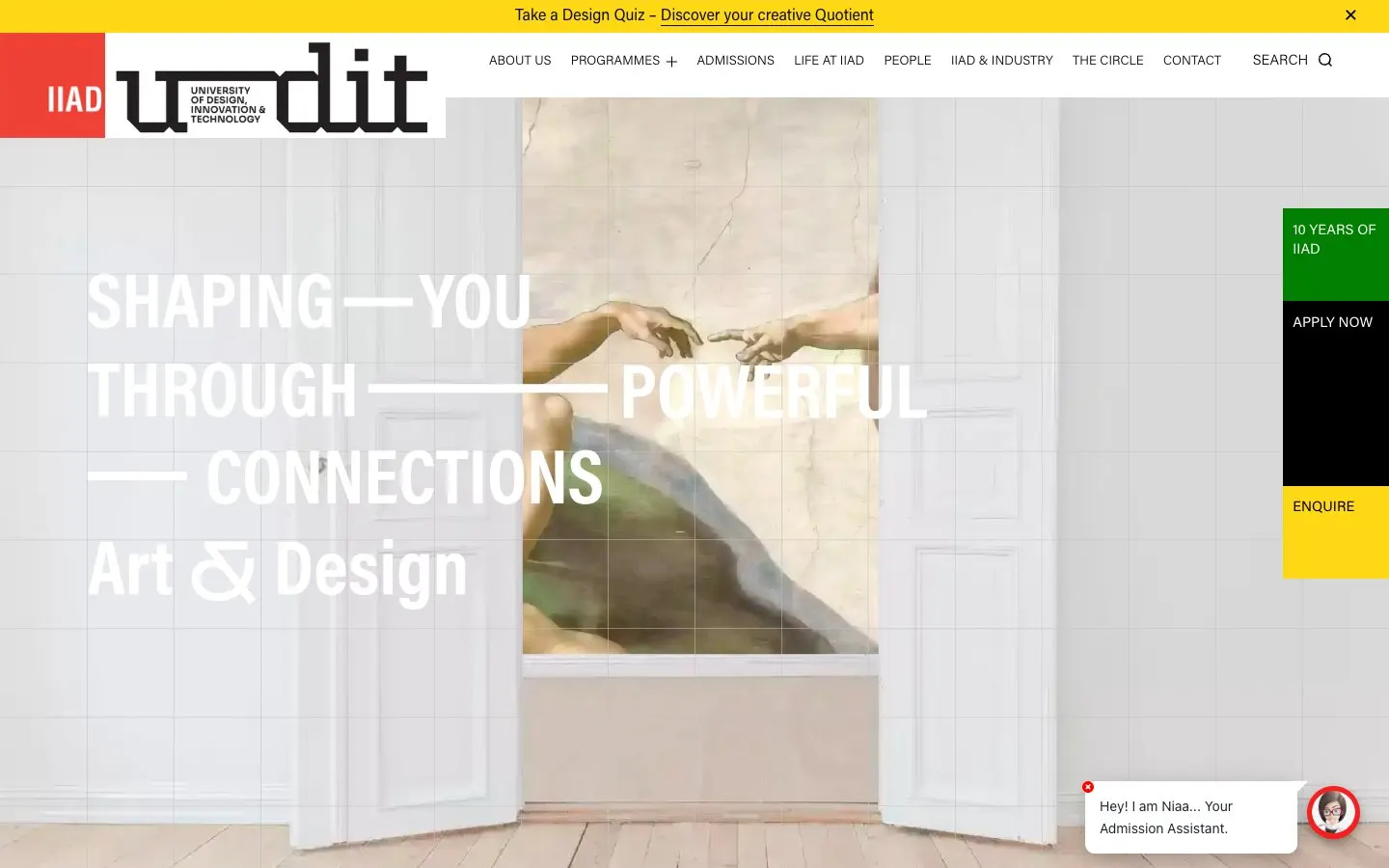 The website of IIAD – Indian Institute of Art and Design