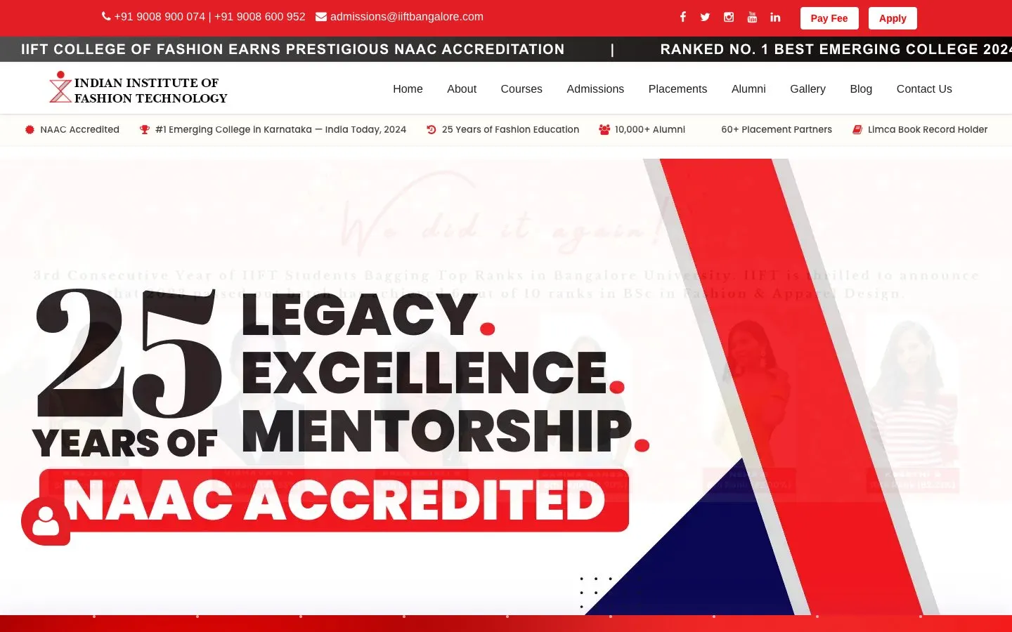 The website of IIFT Bangalore
