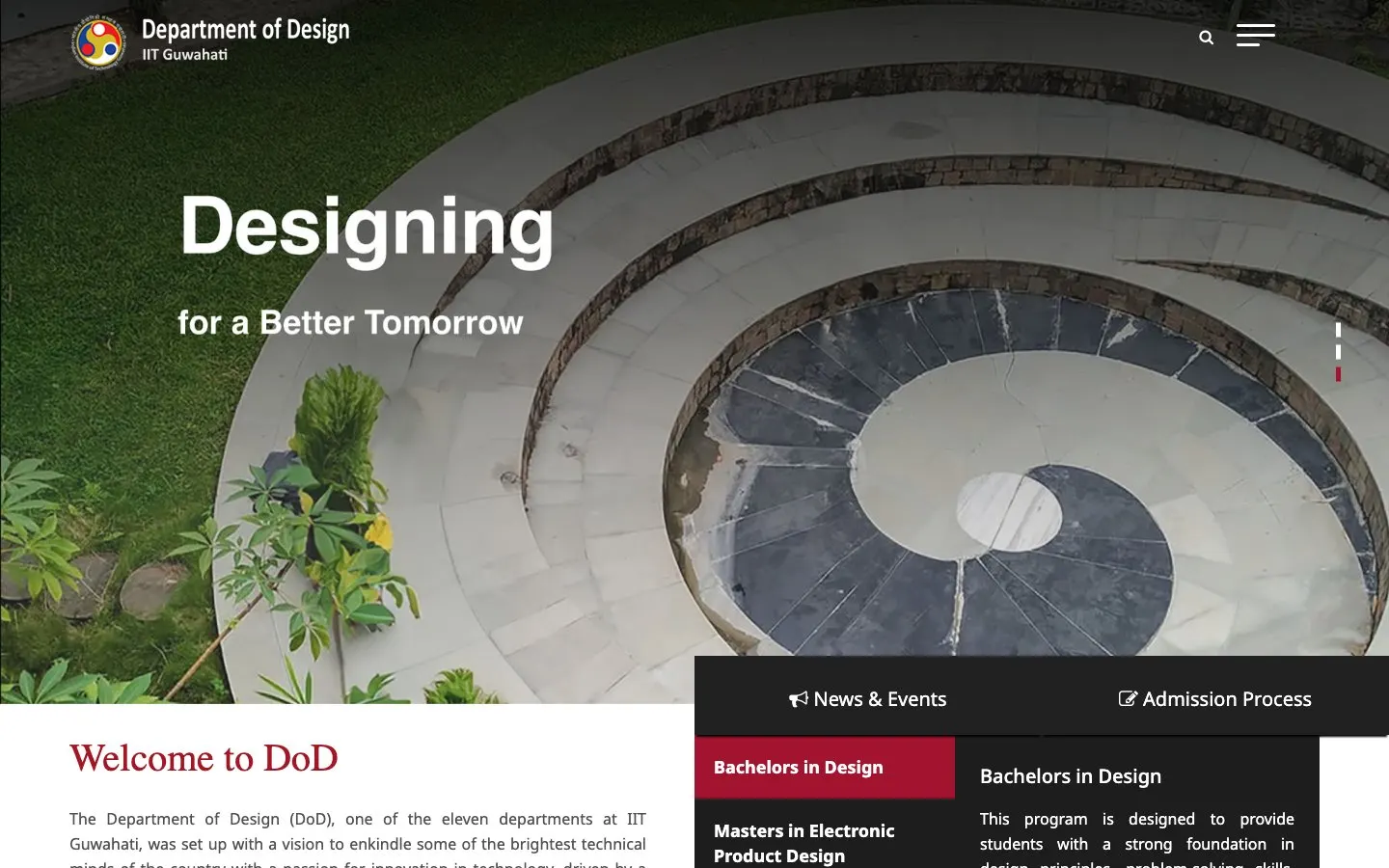 The website of IIT Guwahati – Department of Design