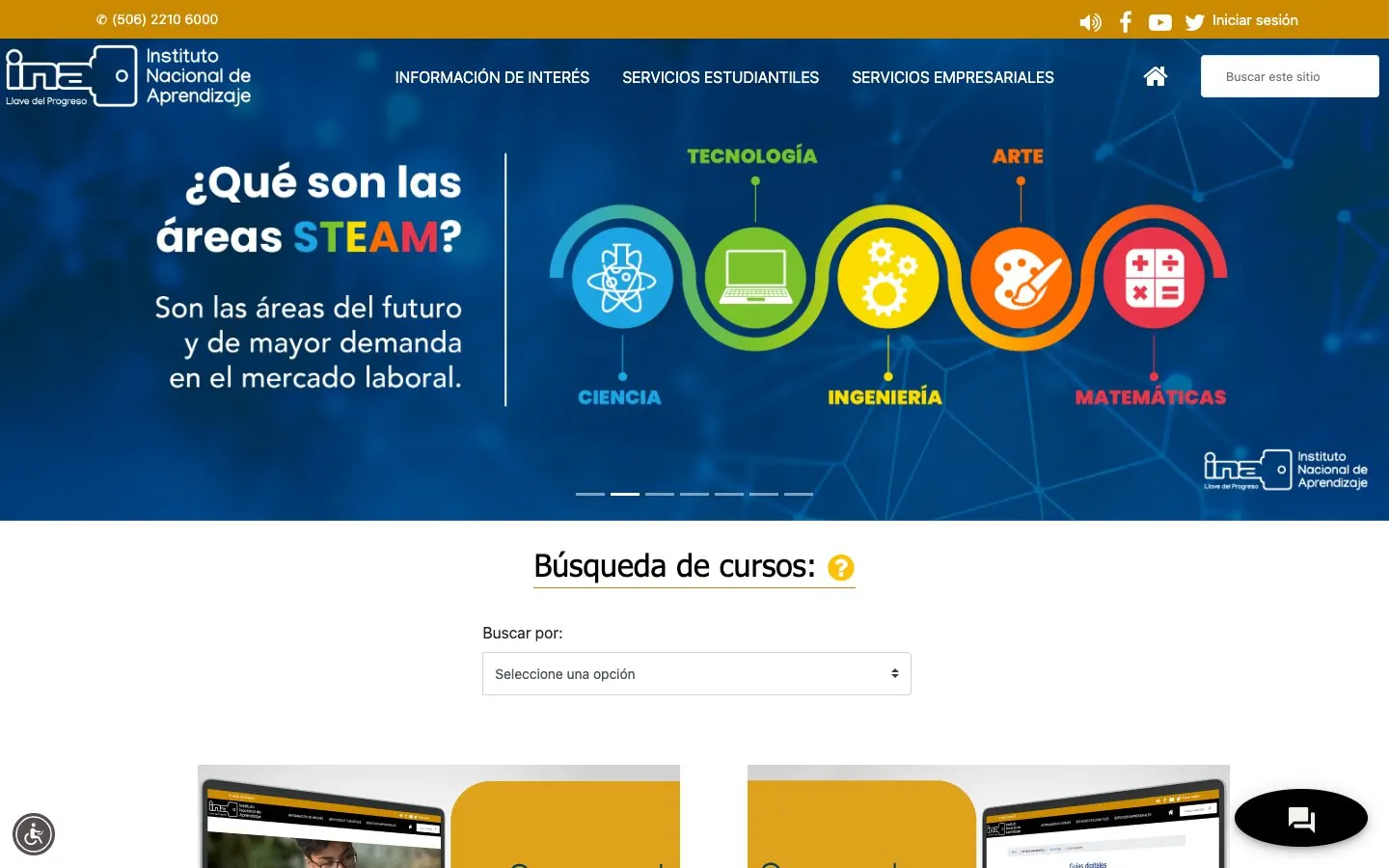 Il sito di INA – Instituto Nacional de Aprendizaje