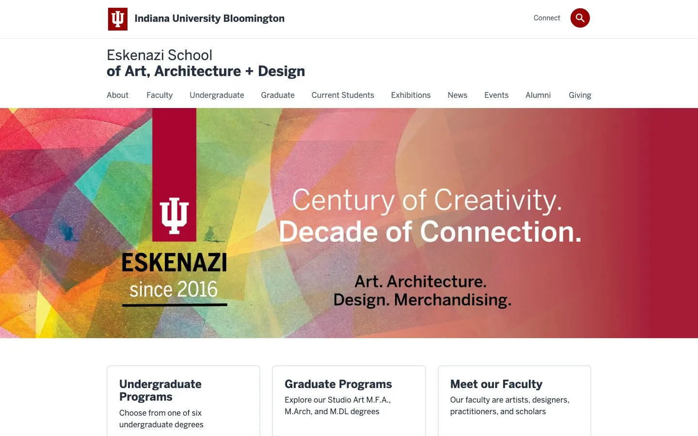 Сайт школы Indiana University – Eskenazi School of Art, Architecture + Design