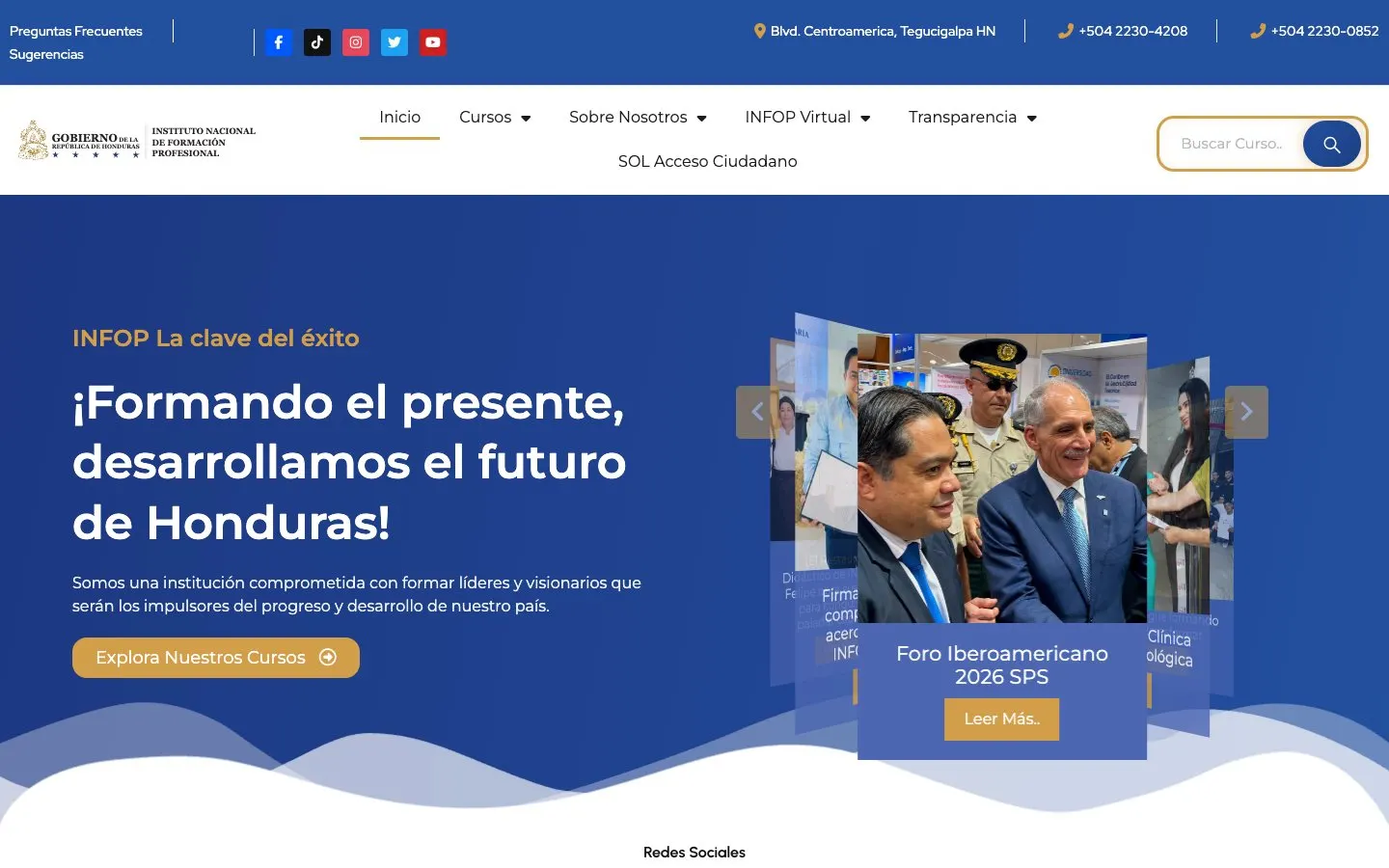 The website of INFOP – Instituto Nacional de Formación Profesional