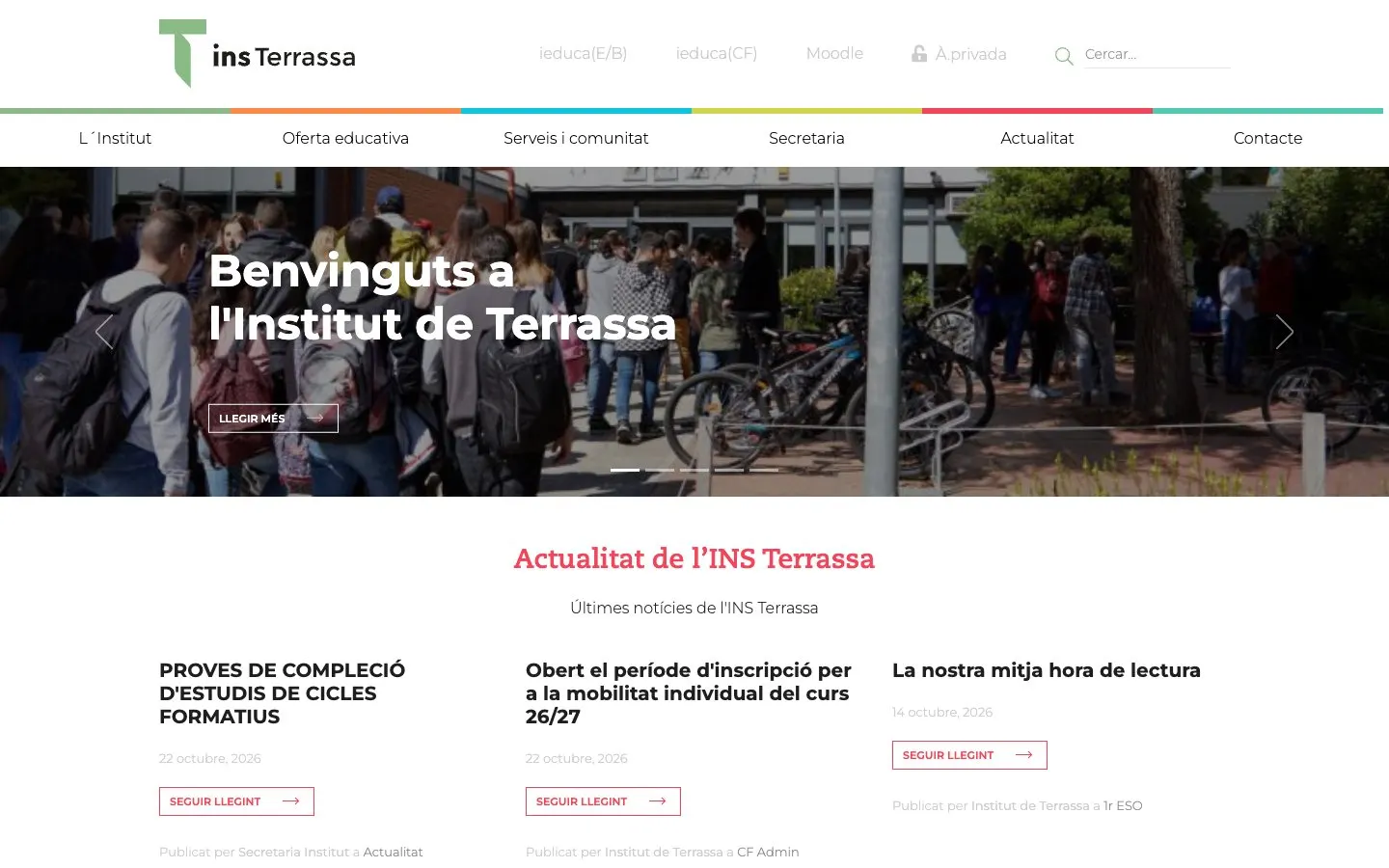 The website of Institut de Terrassa