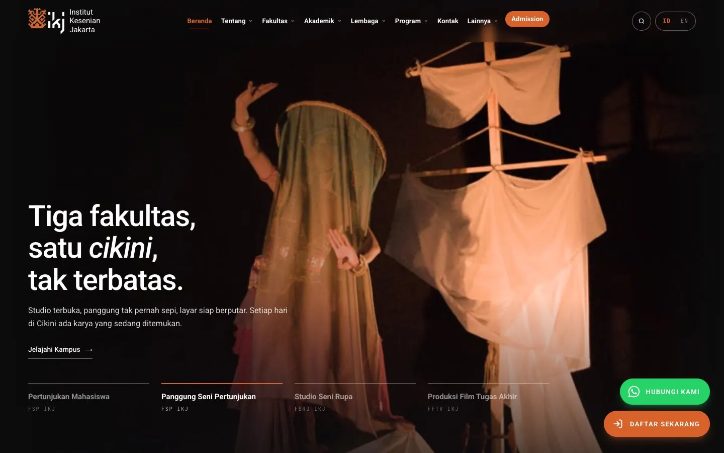 The website of Institut Kesenian Jakarta
