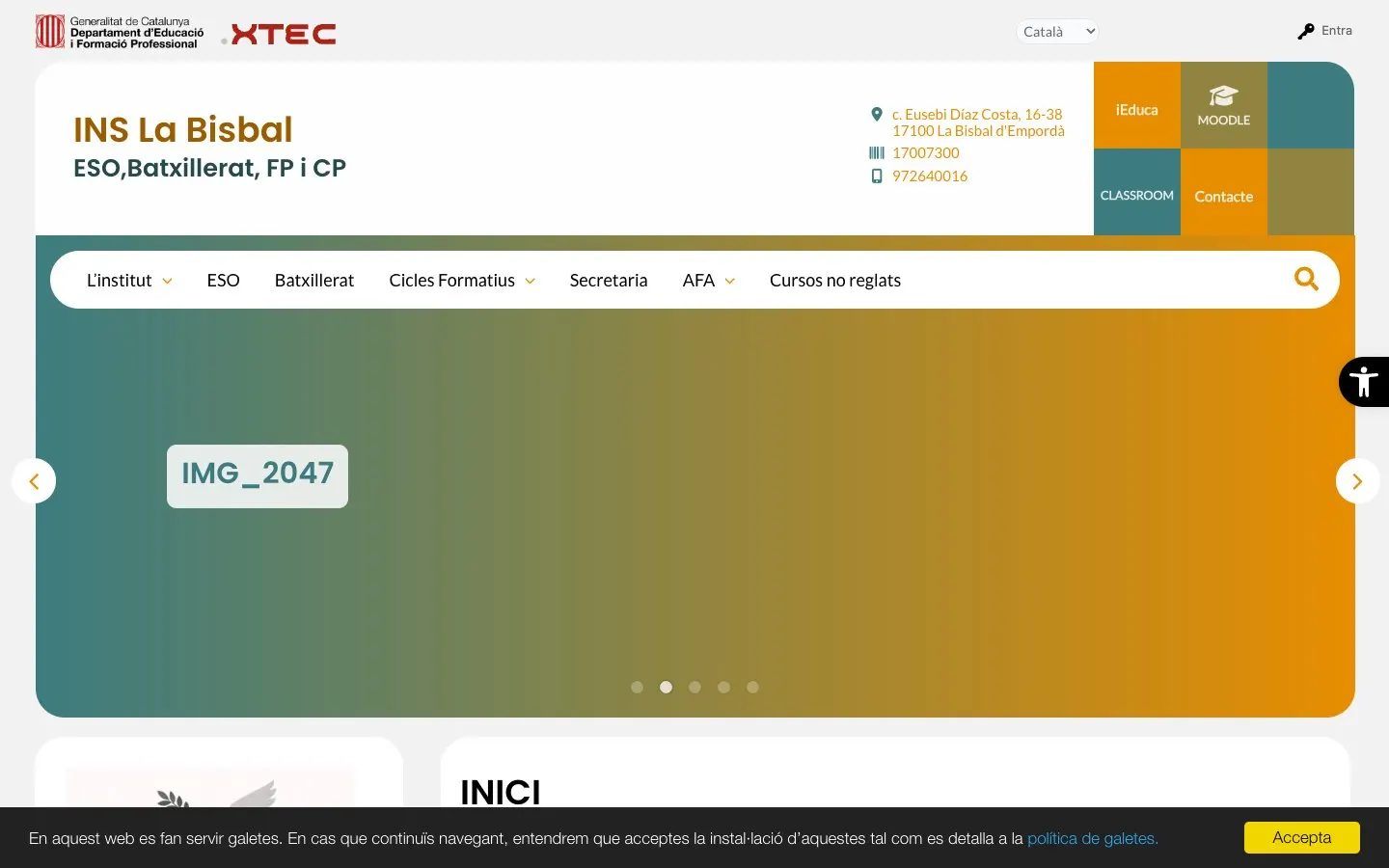 The website of Institut La Bisbal
