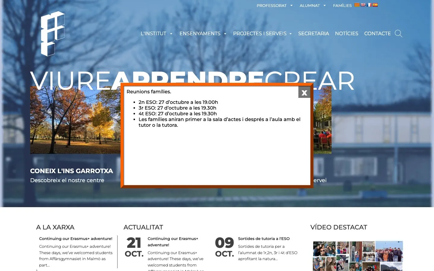 The website of Institut La Garrotxa