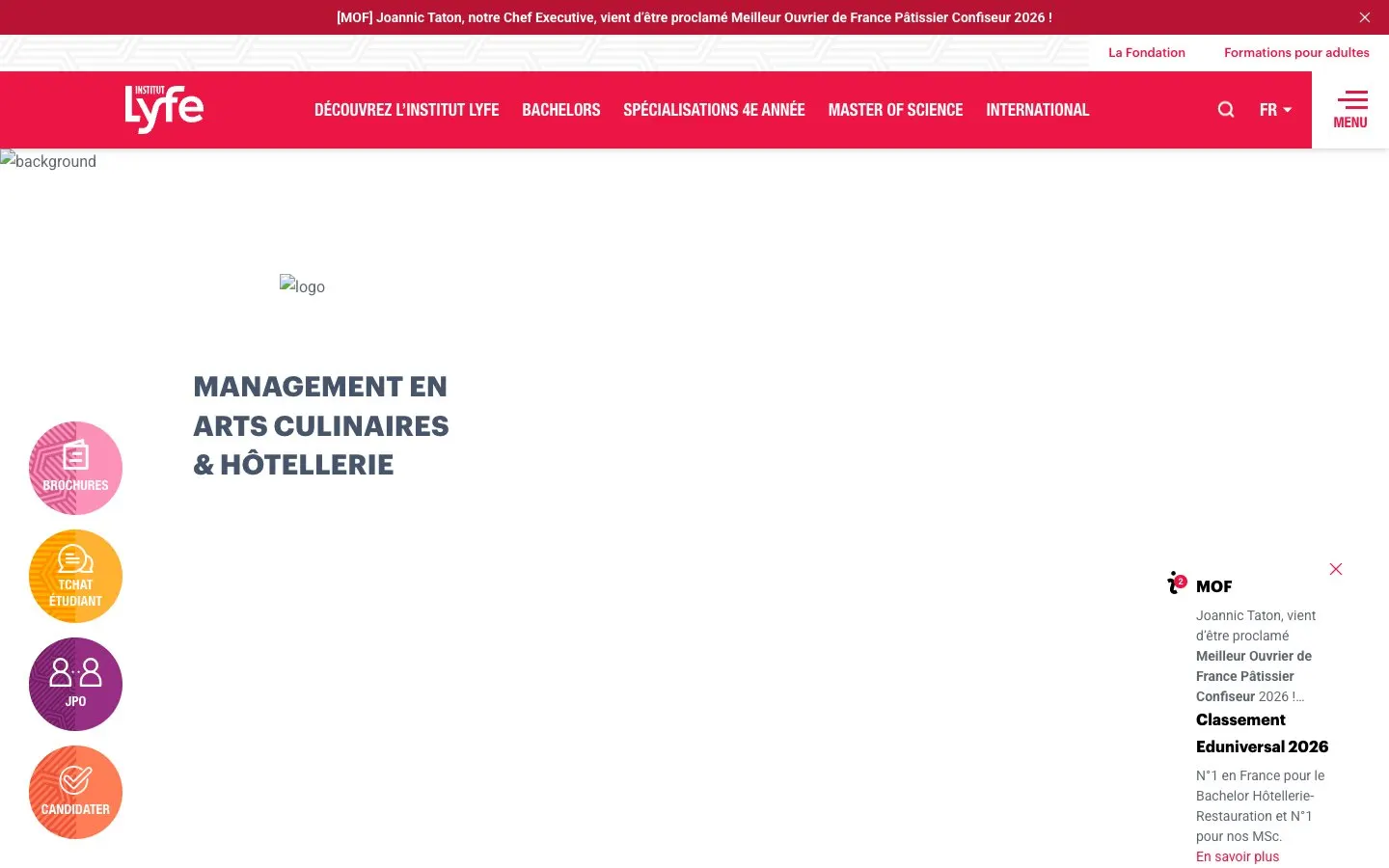 El sitio web de Institut Lyfe