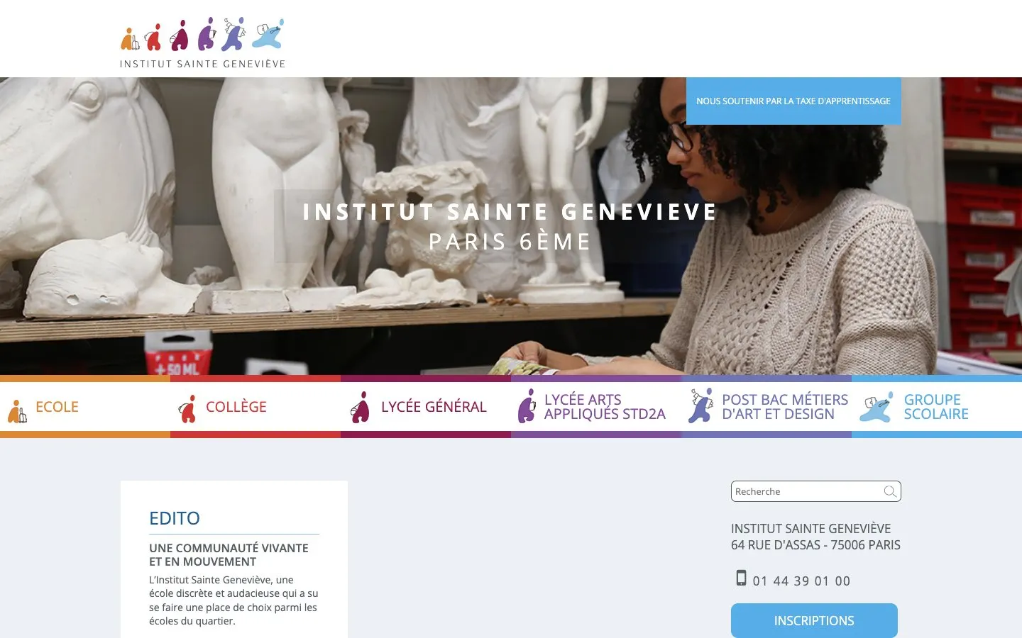 الموقع الإلكتروني لـ Institut Sainte-Geneviève