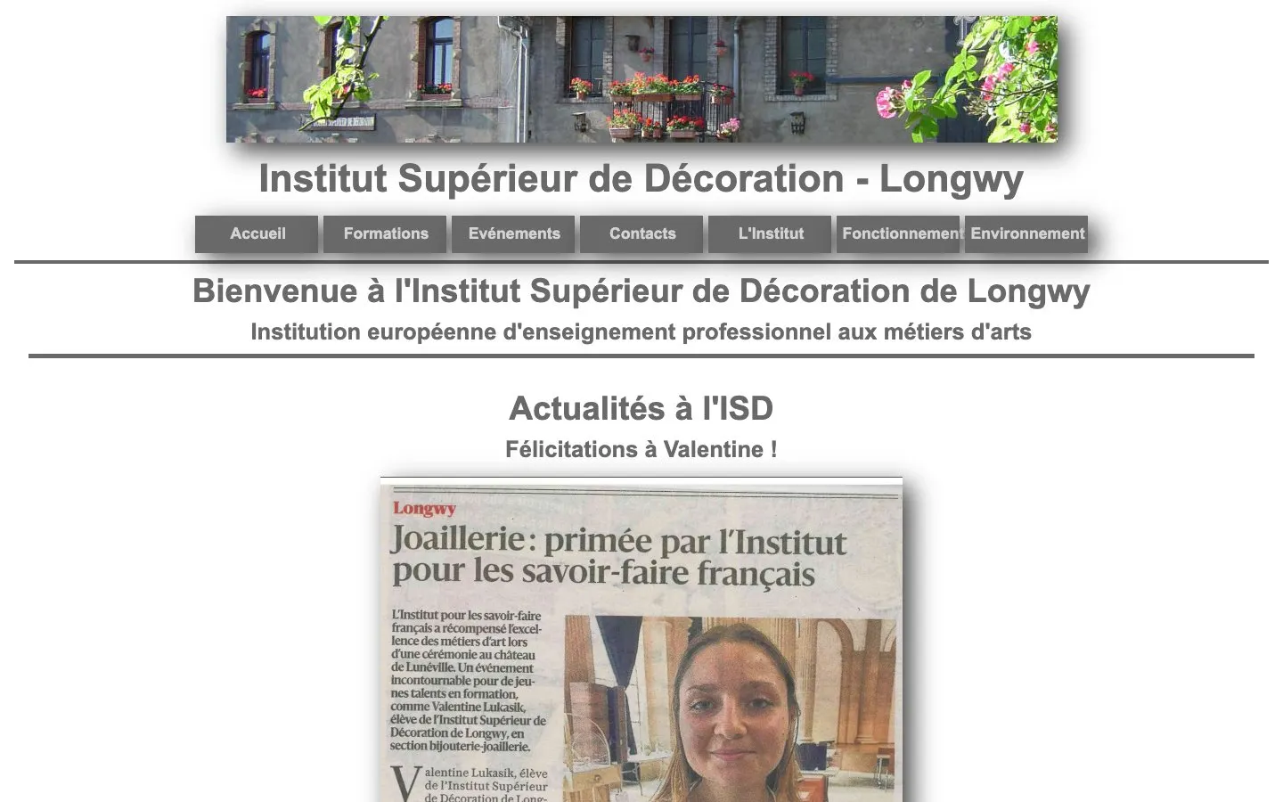 Institut Supérieur de Décoration (ISD) 的网站