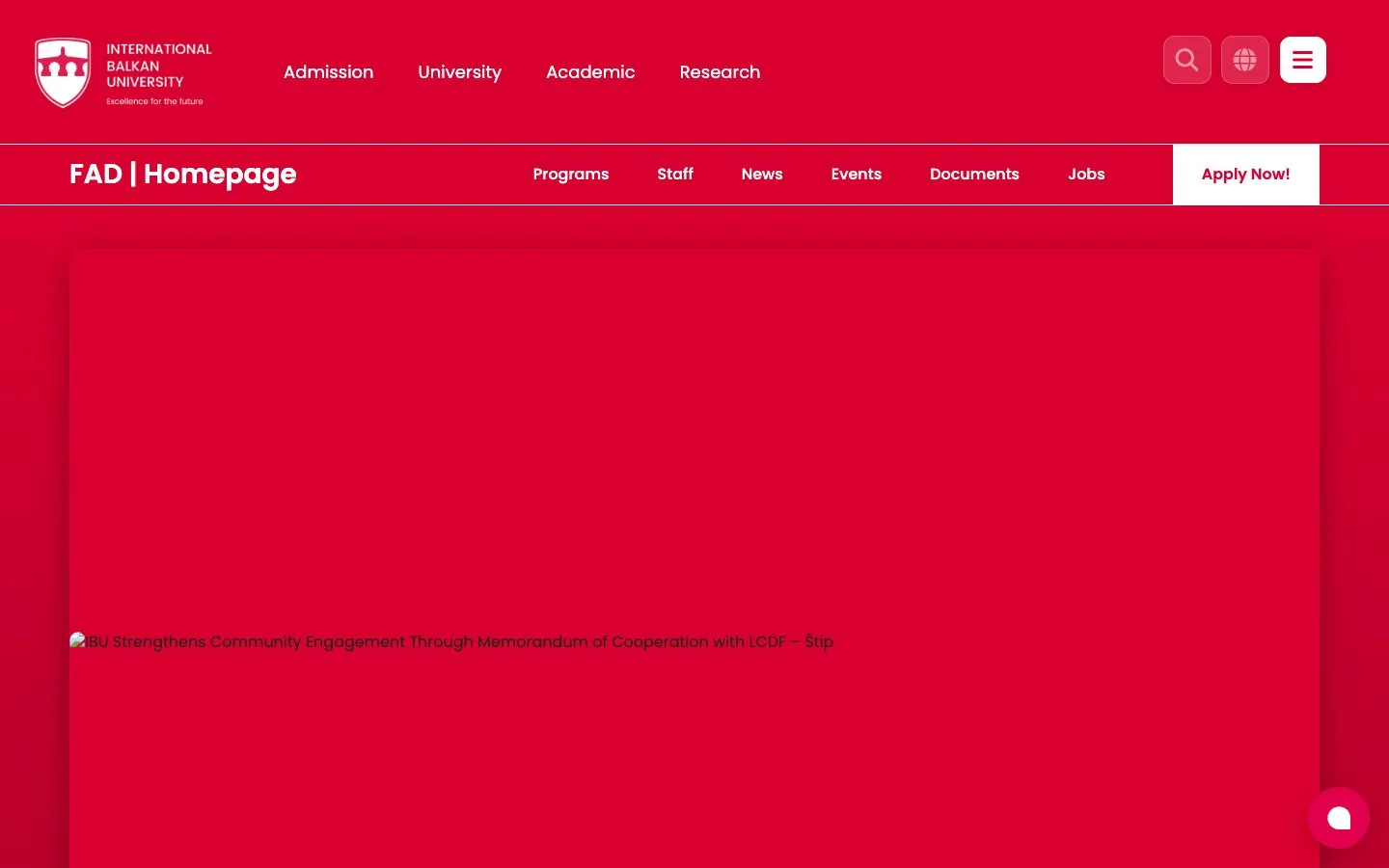 Le site de International Balkan University – Faculty of Art and Design