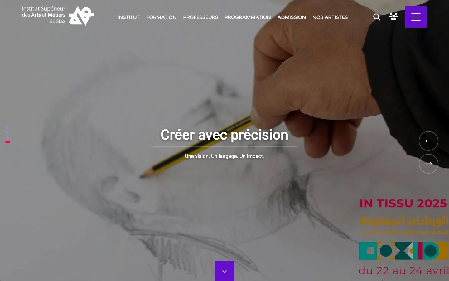 The website of ISAM Sfax