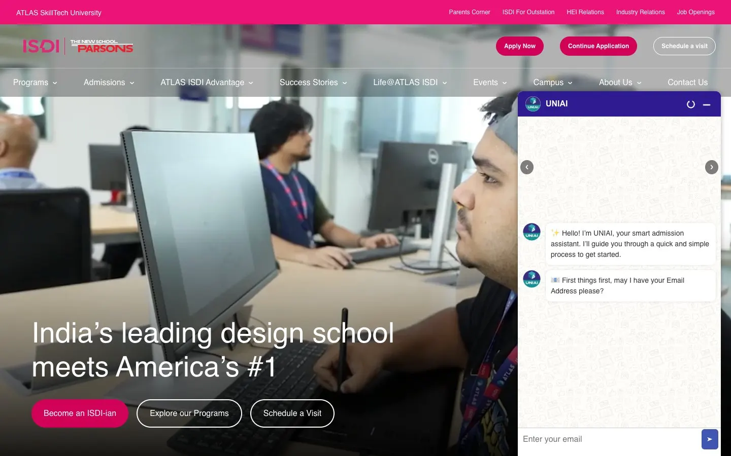 The website of ISDI – School of Design & Innovation