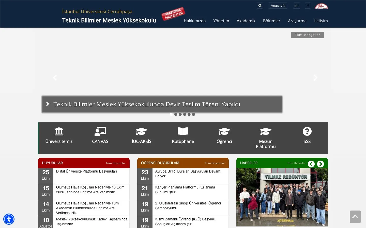 İstanbul Üniversitesi-Cerrahpaşa – Teknik Bilimler Meslek Yüksekokulu की वेबसाइट