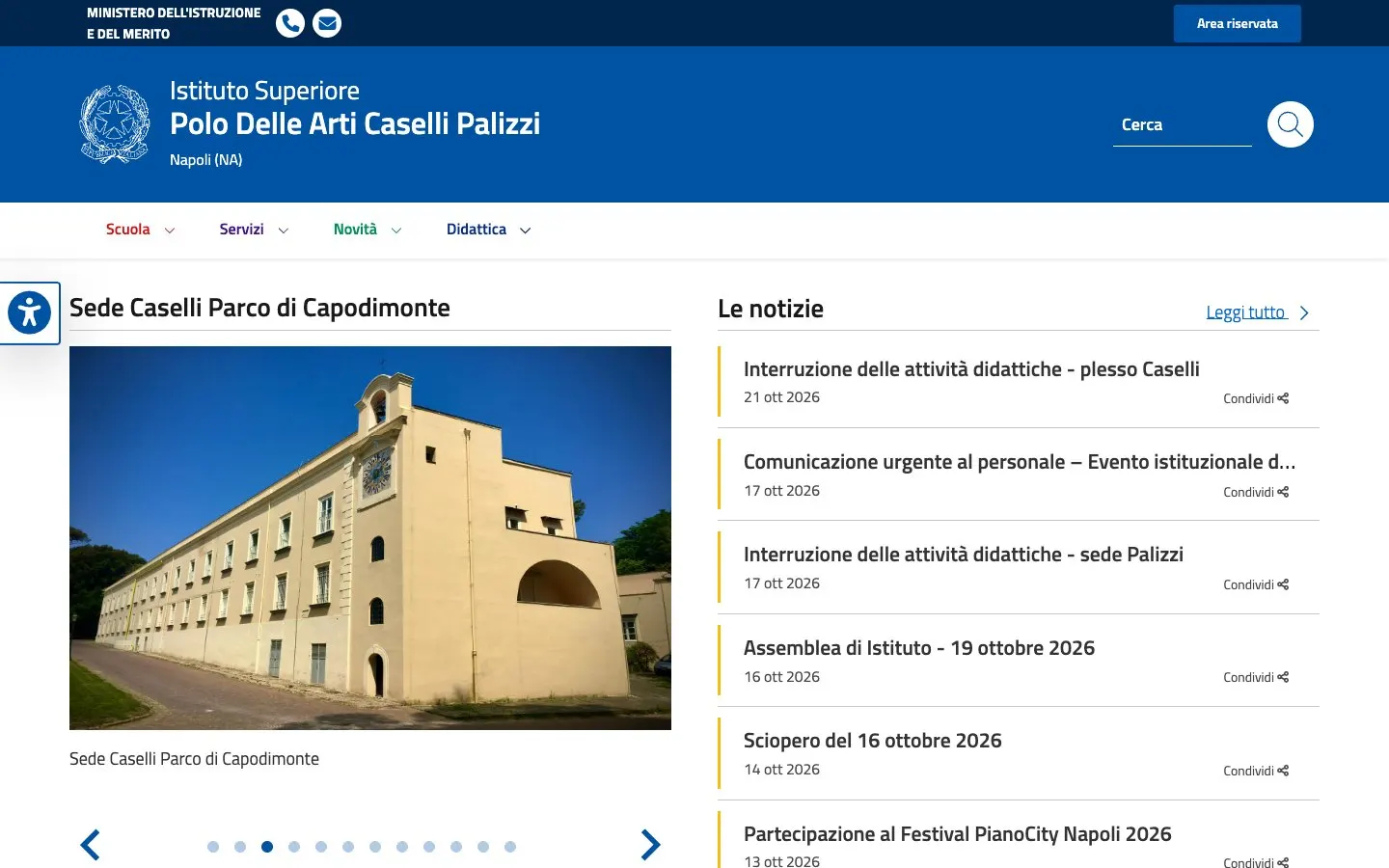 Die Website von Istituto Caselli – Porcellana di Capodimonte