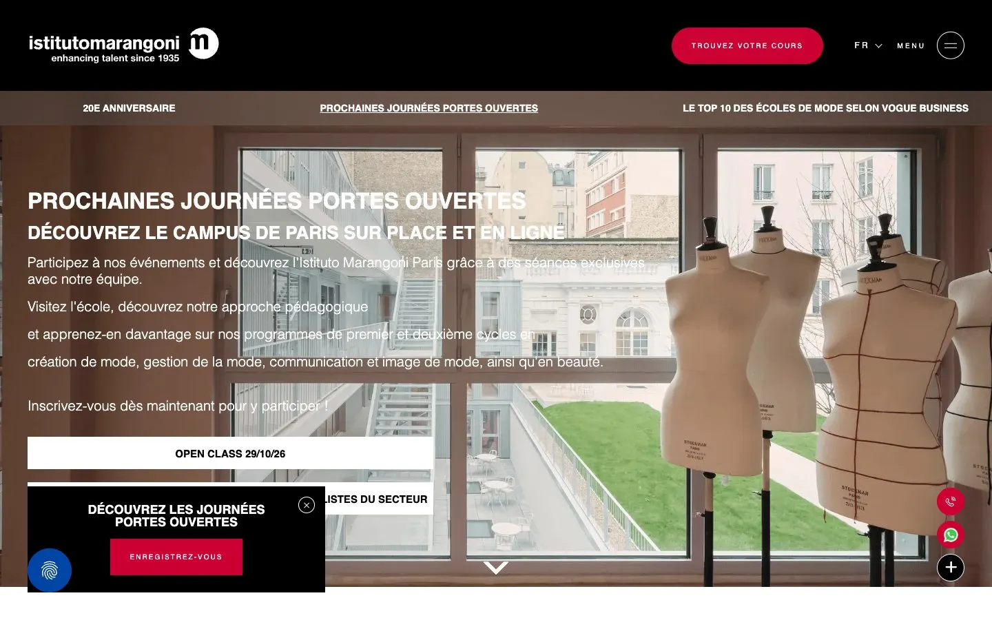 Il sito di Istituto Marangoni Paris